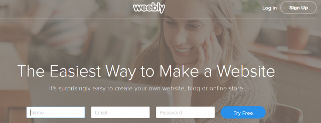 Weebly homepage