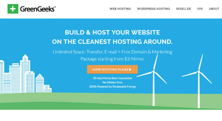 Green Geeks - Uno dei migliori hosting WordPress per principianti